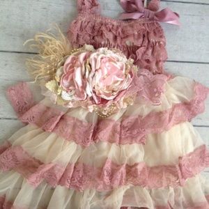 Cozette Couture Dusty Rose Petticoat Ruffle Dress